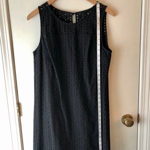 Black Dress-M- eyelet sleeveless summer dress *Like new!*